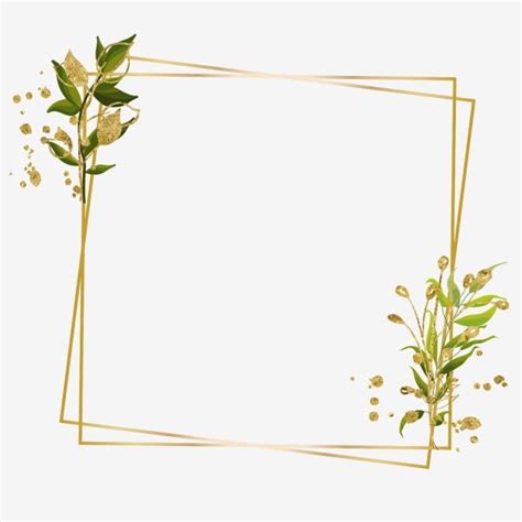 Gold Floral Border Vector Hd Images, Gold Border Frame Floral, Floral Clipart, Golden, Glitter ...