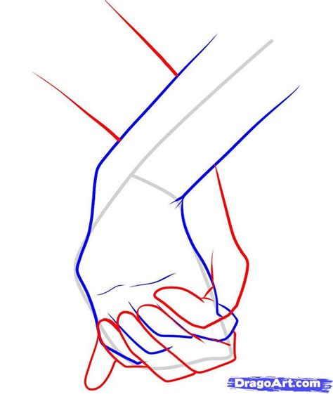 How to Draw Holding Hands, Step by Step, Hands, People, FREE Online ...