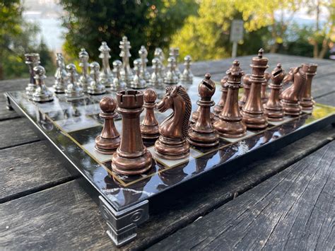 Luxury Chess Set Chess Set With Marble Pattern Chess Board - Etsy