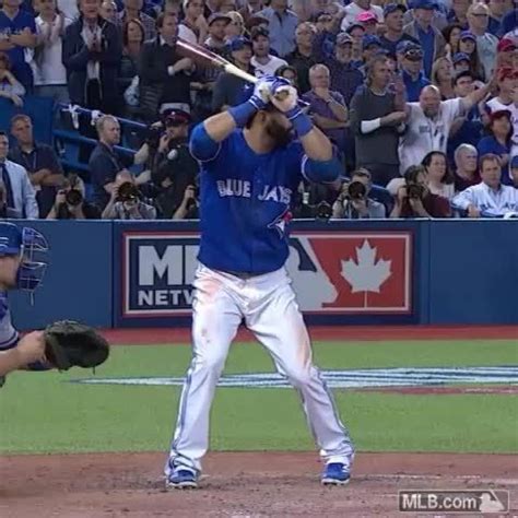 Jose Bautista with the greatest bat-flip in history. #joeybats #TEXvsTOR #whoo | Blue jays ...