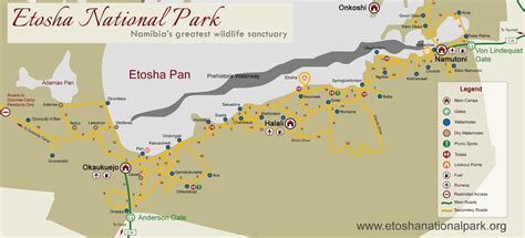 Etosha National Park Map & Distances