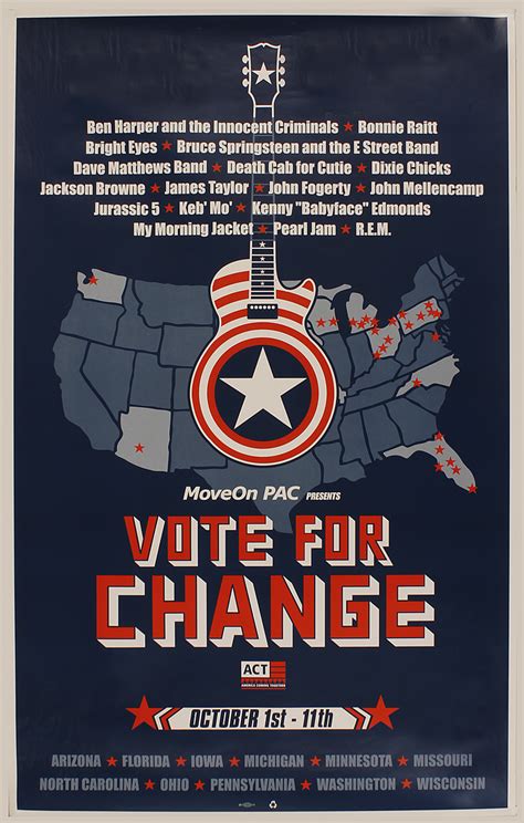 Lot Detail - "Vote for Change" Original Concert Poster Featuring Bruce Springsteen, R.E.M. and More!