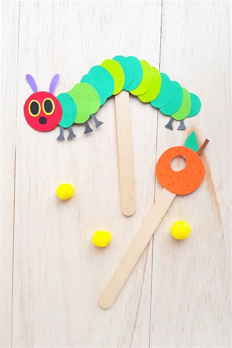 The Very Hungry Caterpillar Puppet Craft - Crafty Kids 365