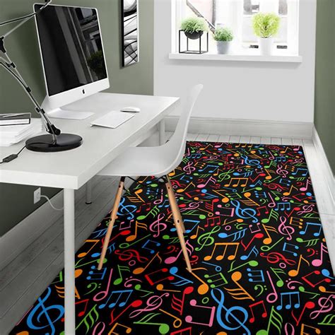 Music Note Colorful Themed Print Area Rugs - JTAMIGO.COM