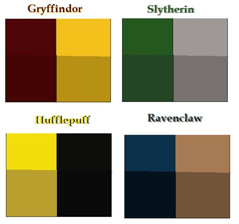 Hogwarts House colors base by airbender01 on DeviantArt