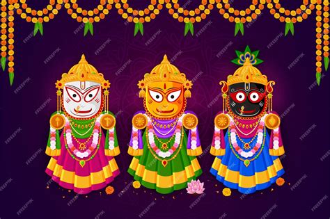 Premium Vector | Ratha Yatra of Lord Jagannath Balabhadra and Subhadra