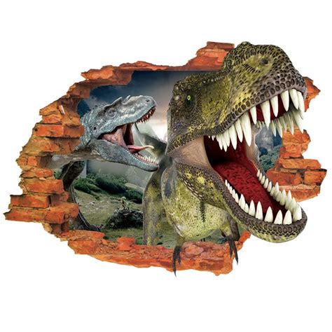 3D Dinosaurs wall stickers for kids rooms living home decor Creative personalized Kids Nursery ...