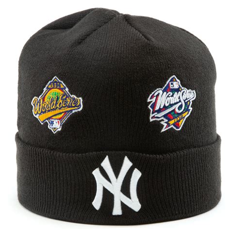 NEW ERA CAPS New York Yankees World Series Patch Cuff Knit Beanie 60185283 - Shiekh