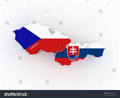 Map Czech Republic Slovakia 3 D Stock Illustration 145054732 - Shutterstock