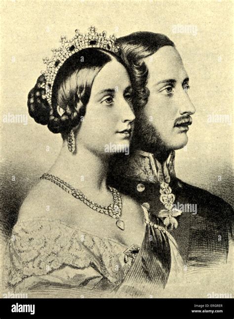 Queen Victoria and Prince Albert. Portraits in profile Stock Photo - Alamy