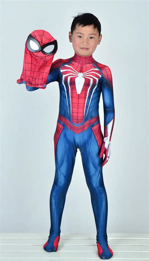 New Kids Spiderman Costume Game ps4 insomniac spider man Cosplay Zentai suit 3D Print Halloween ...