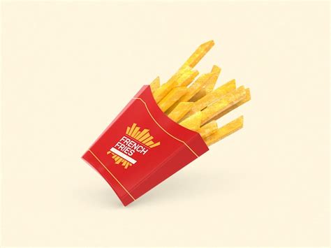 Free PSD | French fries packaging mockup