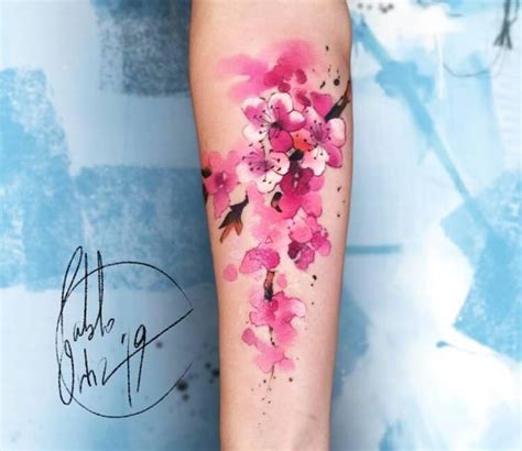 Sakura flowers tattoo by Pablo Ortiz | Post 28252