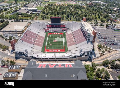 Aerial view of University of Utah Stadium Stock Photo - Alamy