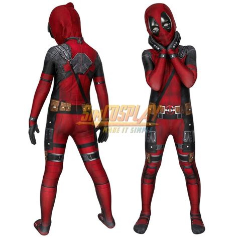 Kids Deadpool Cosplay Costume Deadpool 3D Printed Suit For Children ...