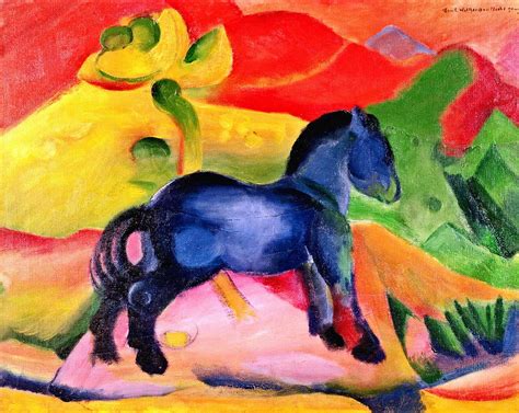 Little Blue Horse Painting by Franz Marc - Pixels