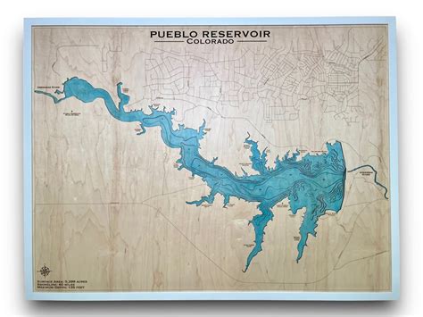 Pueblo Reservoir Custom Lake Map - Etsy