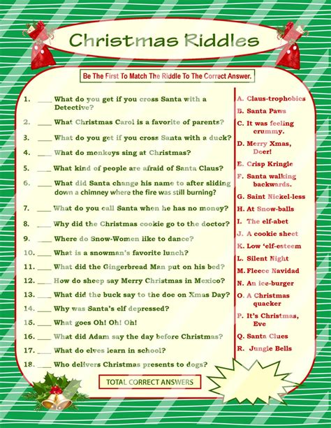 Christmas Riddle Game DIY Holiday Party Game Printable