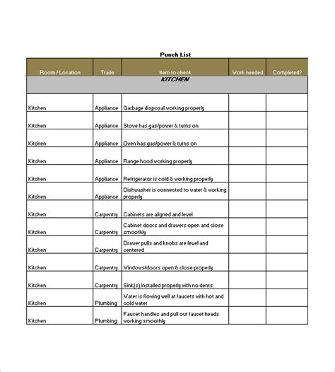 Punch List Template - 7+ Free Word, Excel, PDF Format Download | Free ...