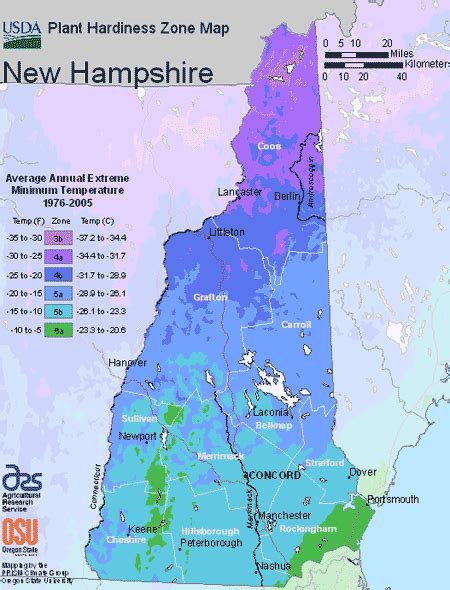 USDA Map Of Planting Zone For New Hampshire