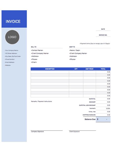 Invoice templates for word - Word и Excel - помощь в работе с программами