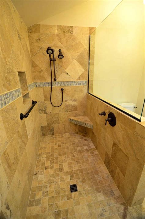 Walk In Shower Design Dimensions — BreakPR | Tile walk in shower, Walk in shower designs ...