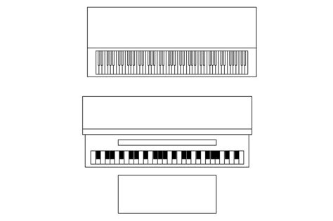 2D block of piano in AutoCAD drawing, dwg file, CAD file - Cadbull