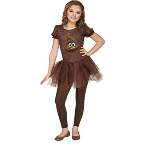 the emoji movie poop jr. girls costume, large 12-14 - Walmart.com - Walmart.com