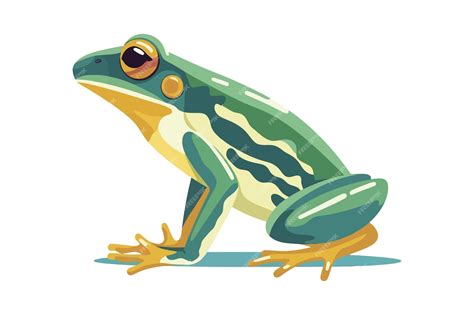 Premium Photo | Green frog small amphibian animal side view flat vector ...