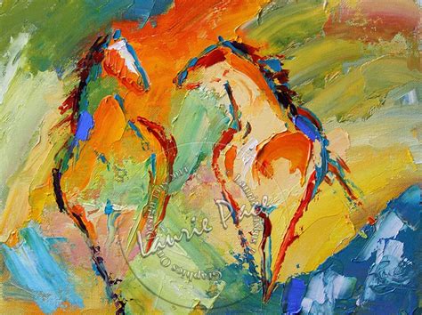 Contemporary Artists of Texas: Horse #14 Spring Fever Horse Paintings by Texas Artist Laurie Pace