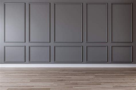 gray wall with gray picture frame moldings | Wall trim, House interior ...