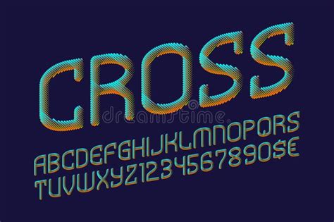 Cross Letters with Numbers and Currency Signs. Urban Colorful Font Stock Vector - Illustration ...