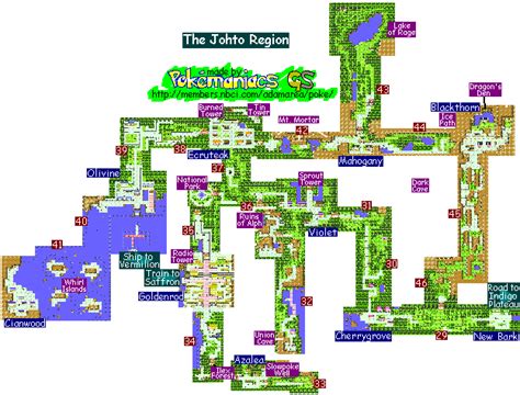 Pokemon Johto Map