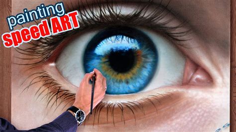 How To Draw a realistic Eye painting in dry brush (Speed Drawing) malen ...