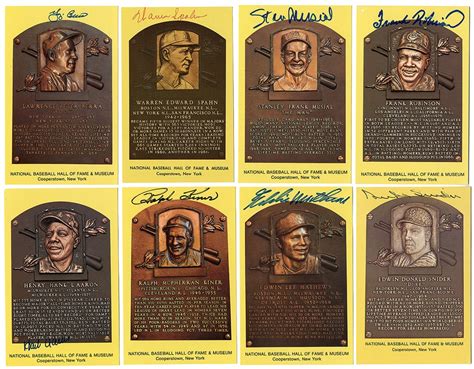 National Baseball Hall of Fame Plaque Signed Postcards (60)