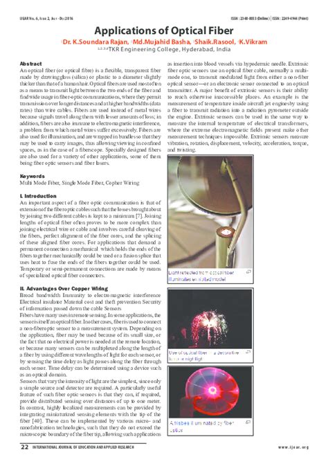 (PDF) Applications of Optical Fiber