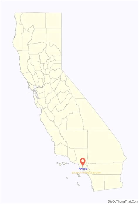 Map of Artesia city, California - Thong Thai Real