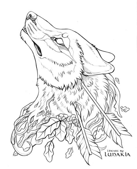 Free Wolf Lineart | Canine art, Dark art drawings, Cool art drawings