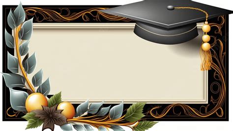 Graduation Gorgeous Black Gold Border Powerpoint Background For Free ...