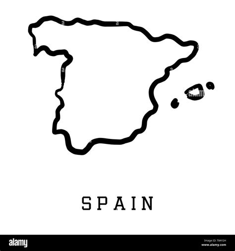 Spain map outline - smooth country shape map vector Stock Vector Image & Art - Alamy