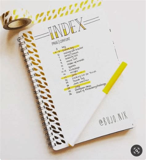 An Eye Catching Collection of Bullet Journal Key Page Ideas & Bullet Journal Index Page Ideas ...