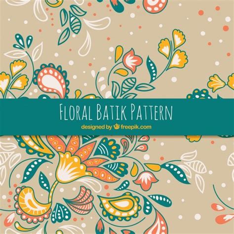 Hand Drawn Batik Floral Pattern | Batik pattern, How to draw hands, Motif batik