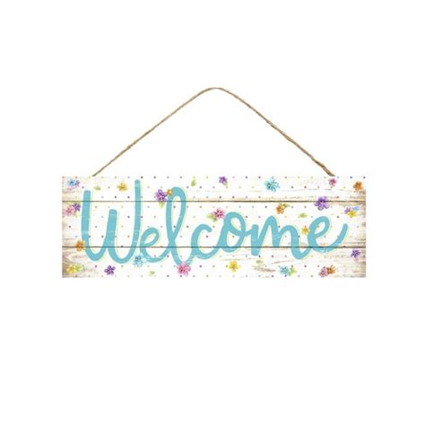 15"L x 5"H Welcome W/Flowers/Dots Sign – Nick's Seasonal Décor