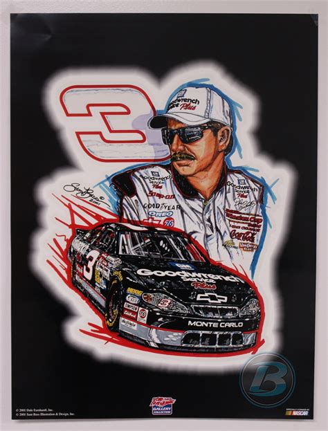 Dale Earnhardt "DE Gallery Collection Original 2001 Sam Bass Poster 24 ...