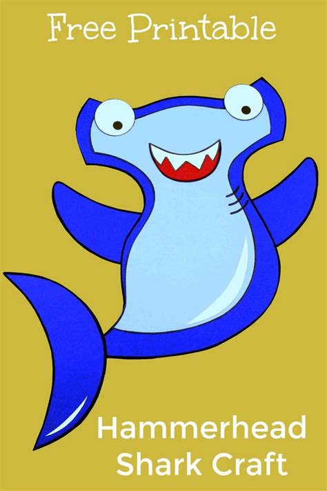 the hammerhead shark craft is featured in this free printable