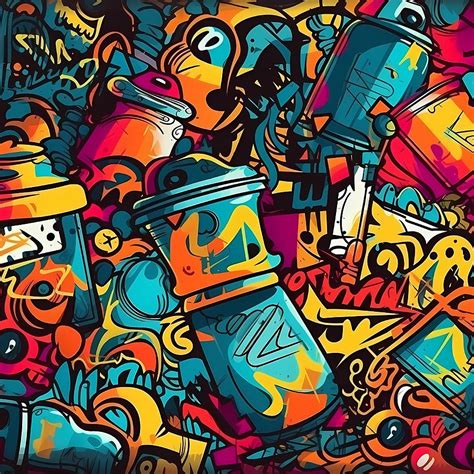 Graffiti pattern with street art elements Digital Art by Andre Petrov - Fine Art America