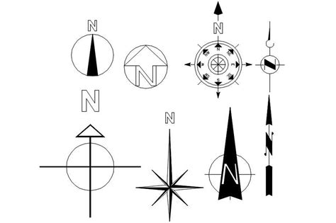 2d Direction symbols cad blocks in AutoCAD, dwg file. - Cadbull