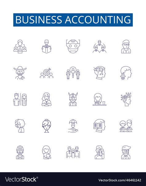 Business accounting line icons signs set design Vector Image