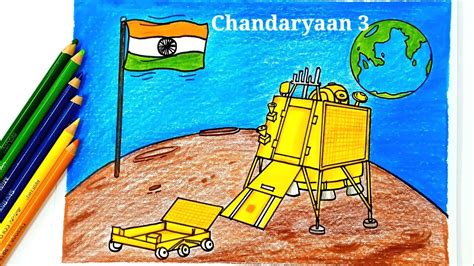 How to draw chandrayaan 3 poster | Vikram lander | ISRO | very easy chandrayaan 3 Drawing - YouTube