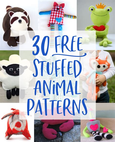 30 FREE Stuffed Animal Patterns with Tutorials to Bring to Life | Sewing stuffed animals ...